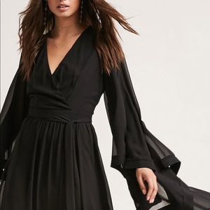 Forever 21 Black Surplice Maxi Dress
